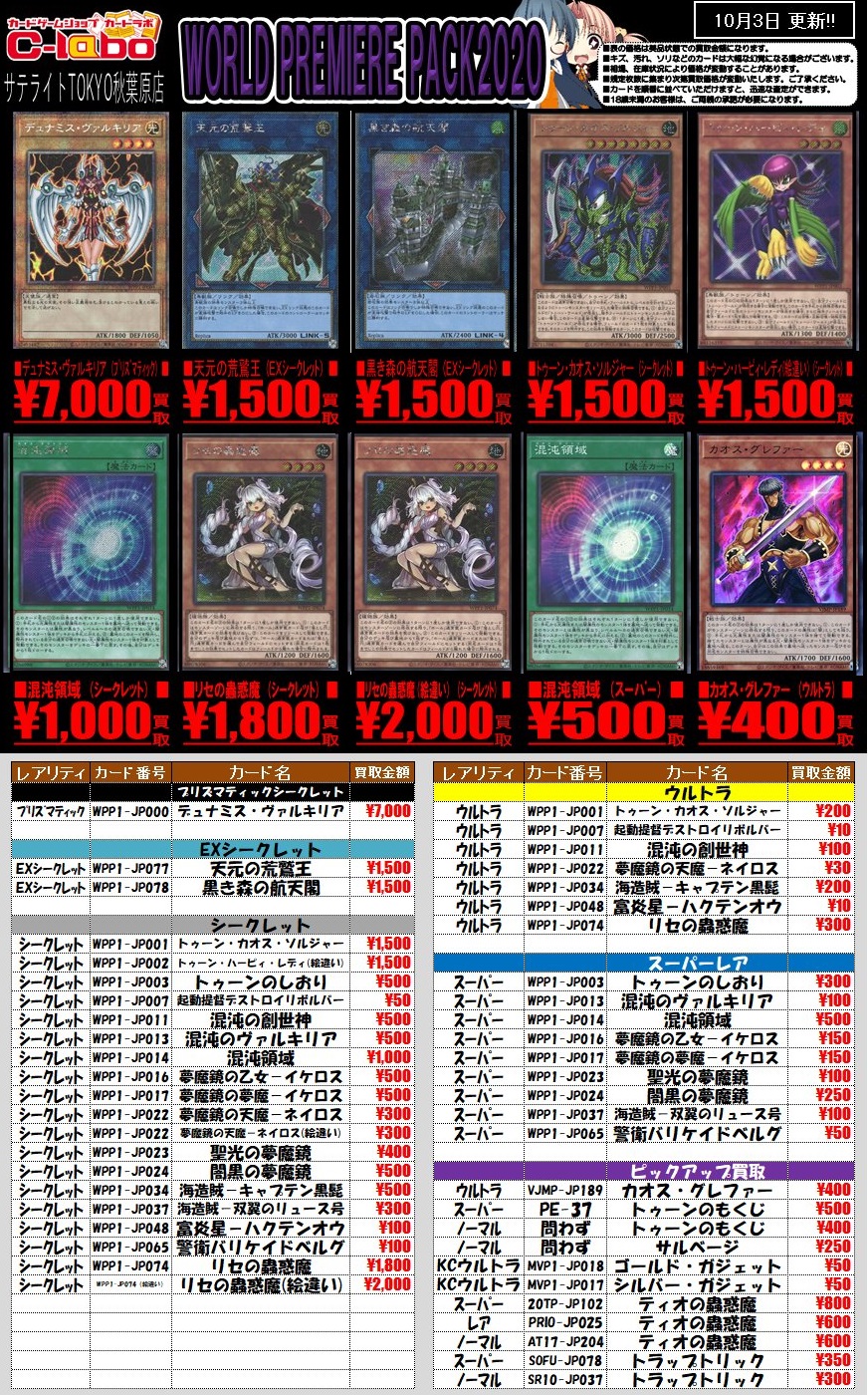 WORLD PREMIERE PACK 2020 日版&亜版1種 初動・買取相場(店頭&ネット ...