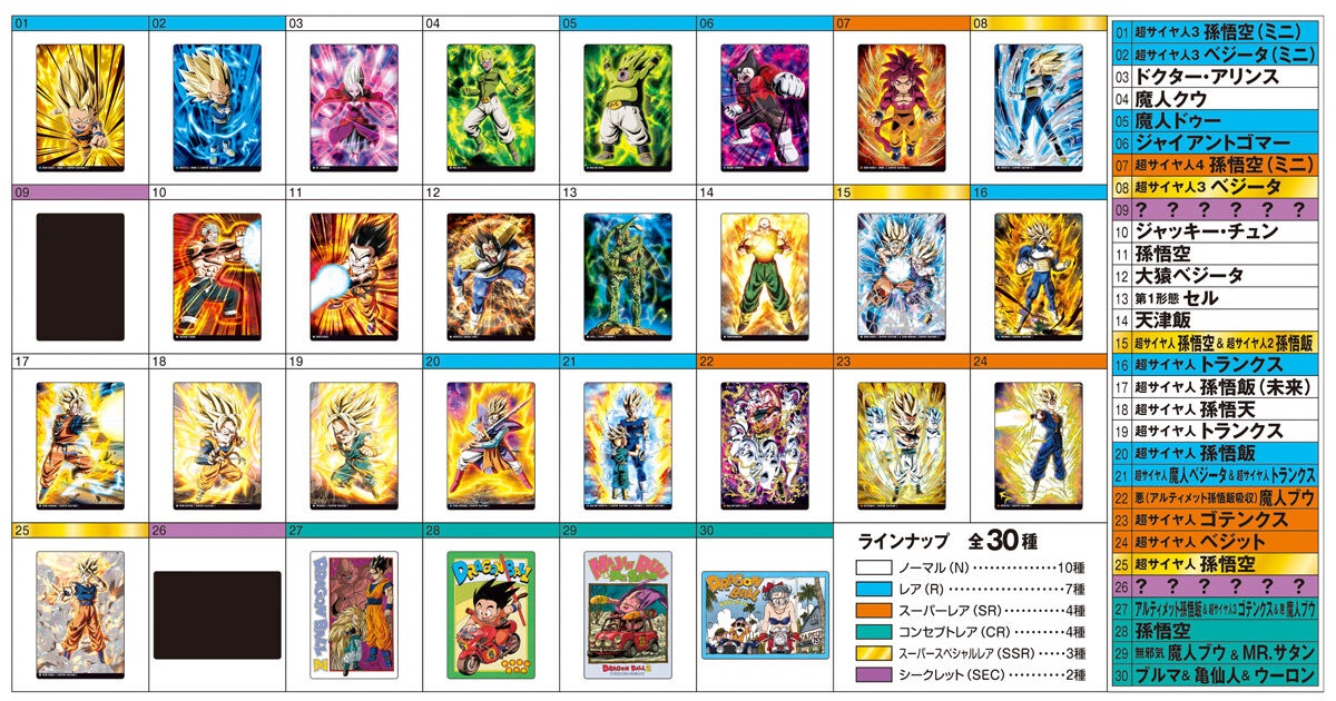 イタジャガ ドラゴンボール vol.6 全30種 カード画像【商品仕様 イタジャガ ドラゴンボール vol.6 全30種 カード画像【商品仕様