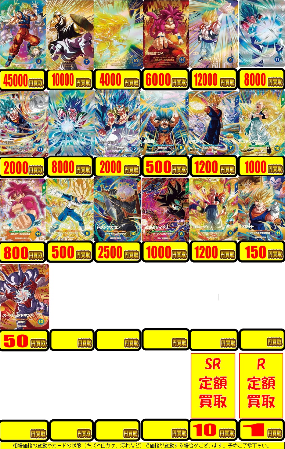 DBSDV7弾 発売8日目のメルカリ・買取相場 (前回との価格比較