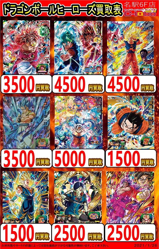 SDBH BM6弾 現在の販売・買取相場(店頭&ネット)【初動と現在の比較