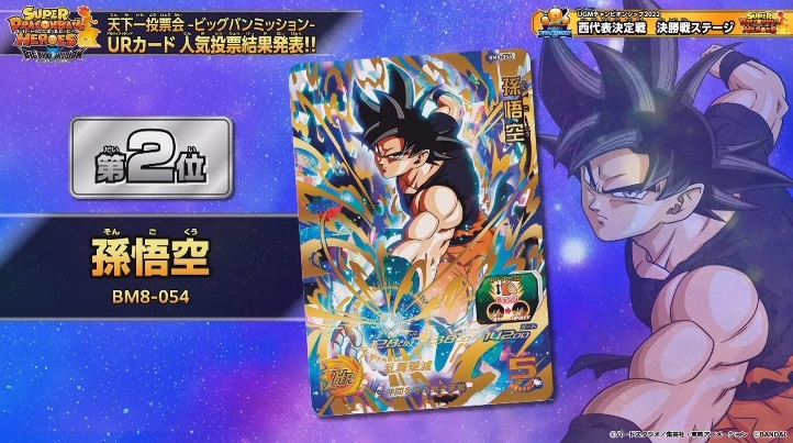 SDBH 天下一投票会ｰビッグバンミッションｰ URカード人気投票結果