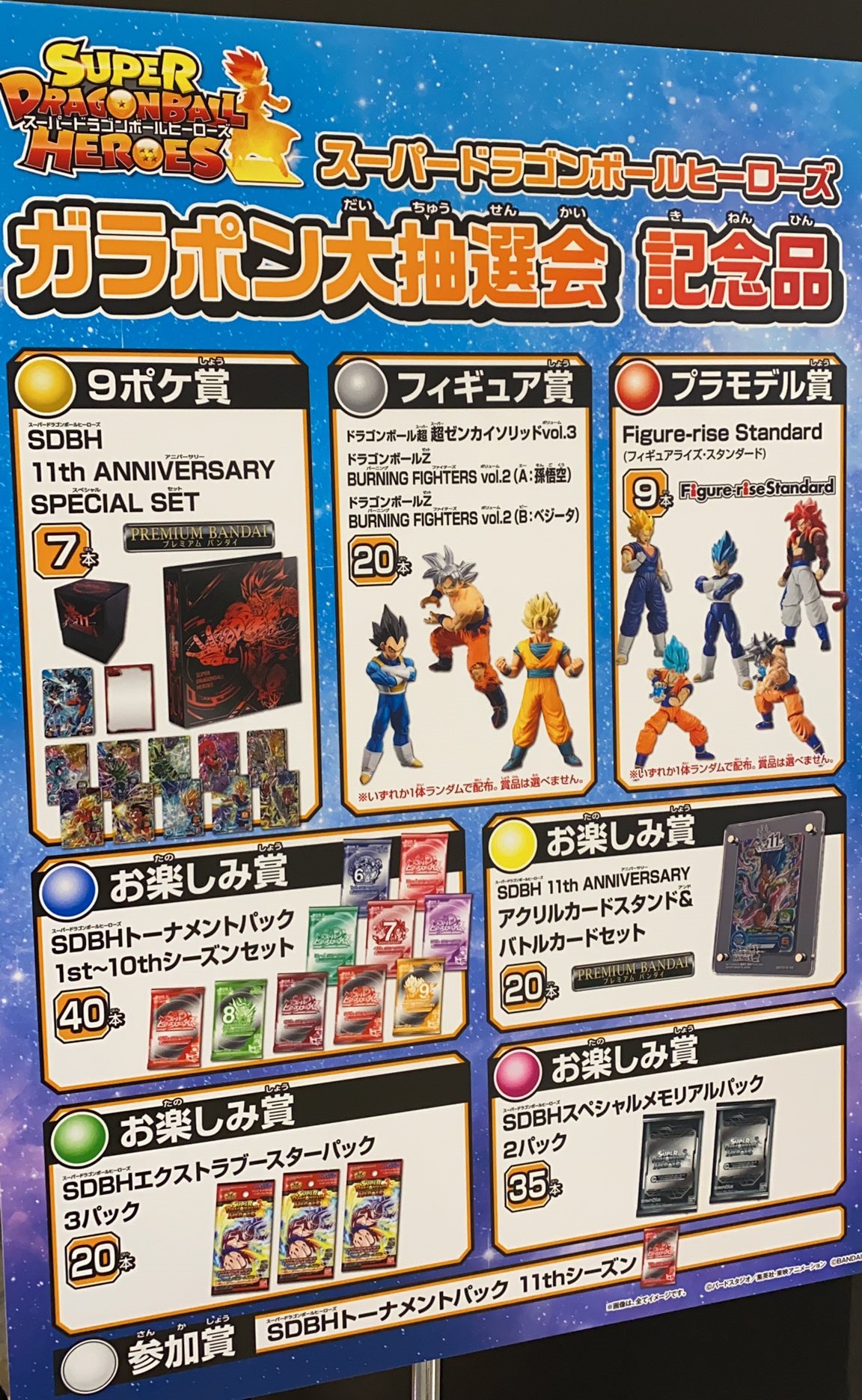 ジャンバル22 Sdbh フリープレイ終了後 ガラポン大抽選会 記念品 公開 遊戯王 ドラゴンボール通販予約情報局