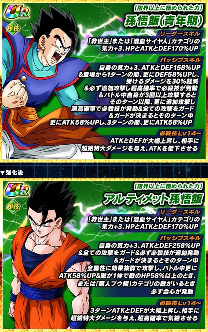 ドッカンバトル 極限Z覚醒『限界以上に極められた力 孫悟飯(青年期