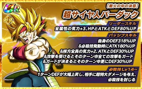 ドッカンバトル 極限Z覚醒『サイヤ人の力の証明 SS3バーダック』『気迫