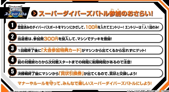 ドラゴンボールスーパーダイバーズ スーパーダイバーズバトル カード風賞状