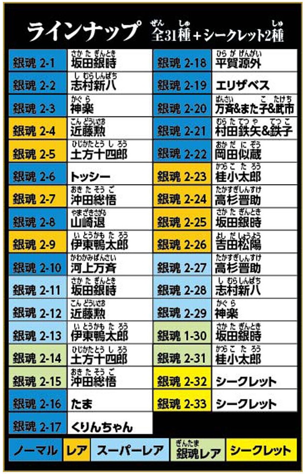 銀魂シールウエハース2 全33種 シール画像【商品仕様・画像】に 銀魂シールウエハース2 全33種 シール画像【商品仕様・画像】に