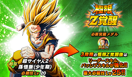 ドッカンバトル 極限Z覚醒『LR 地球を守る閃光 超サイヤ人2孫悟飯(少年