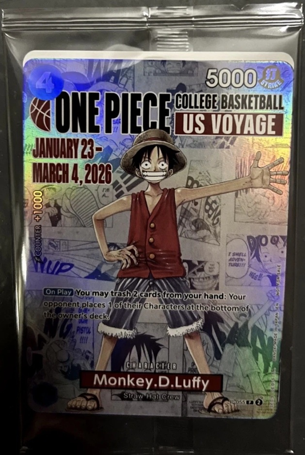 ワンピース×全米大学バスケットボール コラボ【配布されるワンピカード