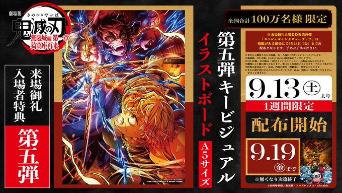 968,ワンピース　ドラゴンボール　遊戯王　鬼滅の刃 劇場版「鬼滅の刃」無限城編 第一章【来場御礼入場者特典 第5弾