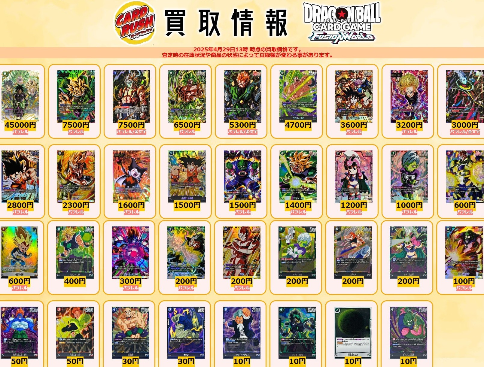 DBFW 迫り来る脅威 発売8日目のメルカリ・買取相場 (前回との価格比較