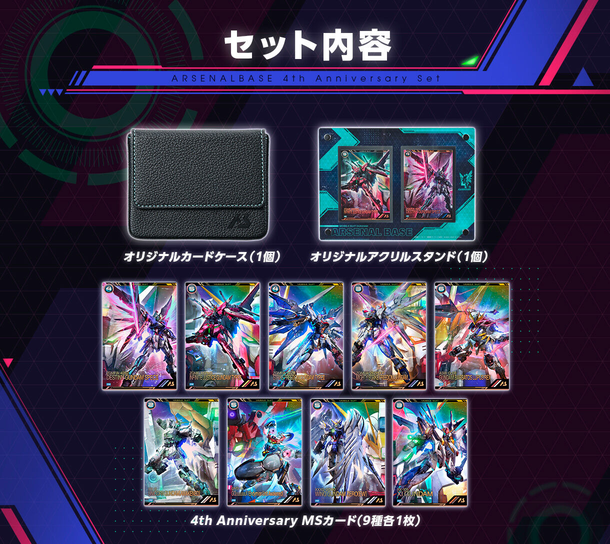 機動戦士ガンダム アーセナルベース 4th Anniversary SET【商品仕様
