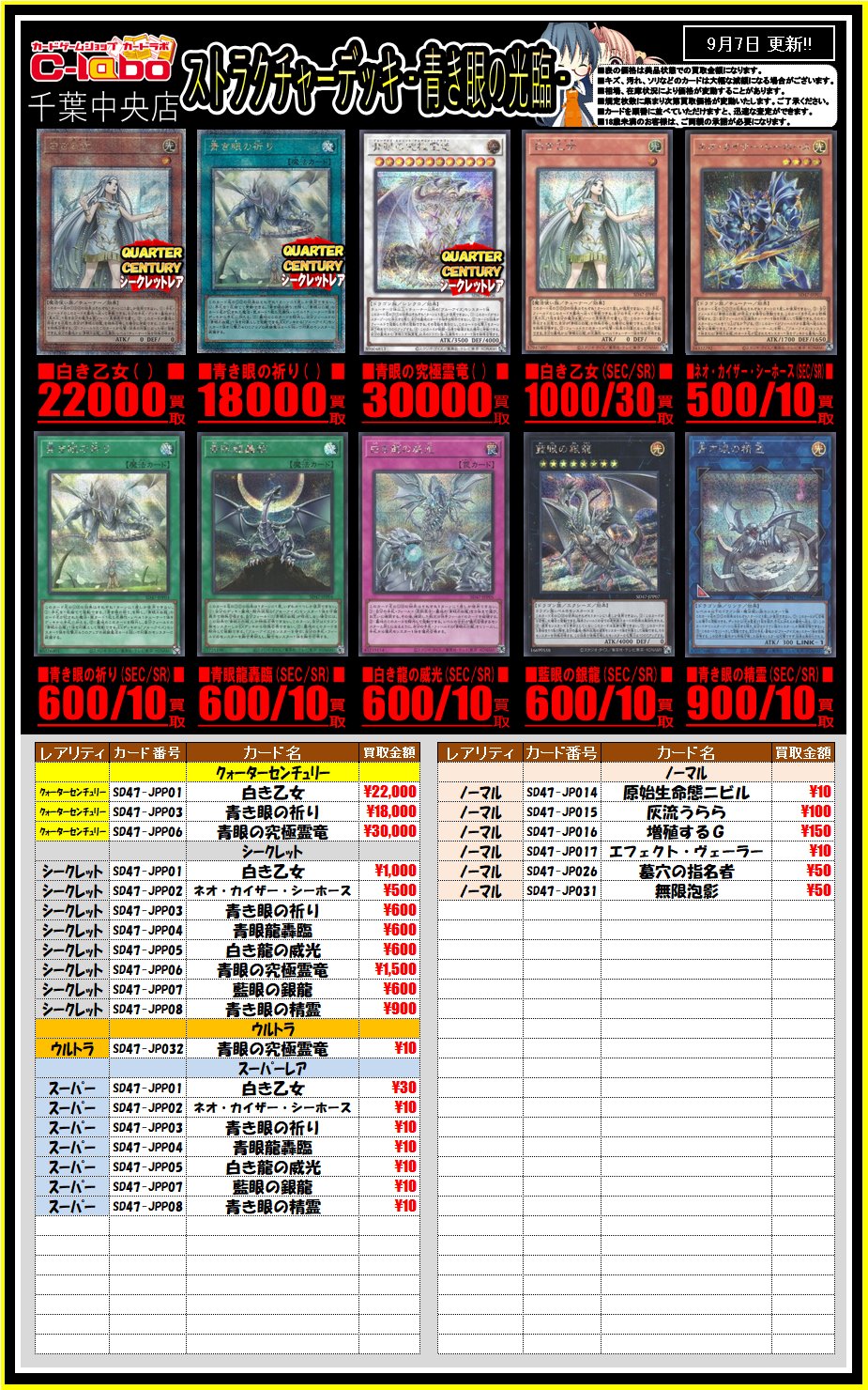 ストラク 青き眼の光臨 初動 販売・買取相場『クォーター ストラク 青き眼の光臨 初動 販売・買取相場『クォーター