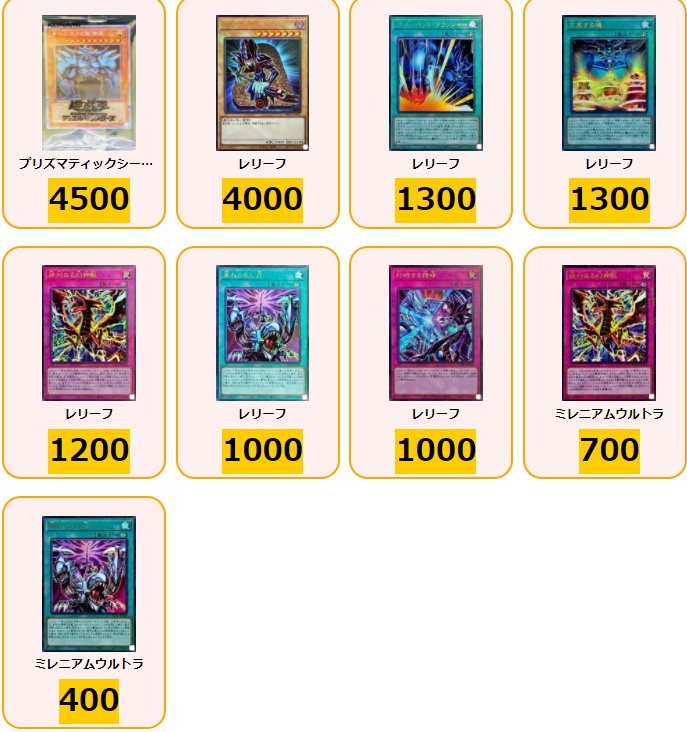 PRISMATIC GOD BOX 初動・買取相場(13:10時点)『プリズマティック/レリーフ』【青眼の白龍 買取10000円】遊戯王