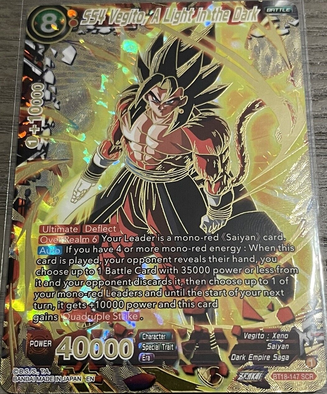 ドラゴンボール超 カードゲーム Zenkai DAWN OF THE Z-LEGENDS『シークレットレア:BT18-147 SS4 Vegito, A Light in the Dark』実物画像(3枚) : 遊戯王&ドラゴンボール通販予約情報局 ドラゴンボール超 カードゲーム Zenkai DAWN OF THE Z-LEGENDS『シークレットレア:BT18-147 SS4 Vegito, A Light in the Dark』実物画像(3枚) : 遊戯王&ドラゴンボール通販予約情報局