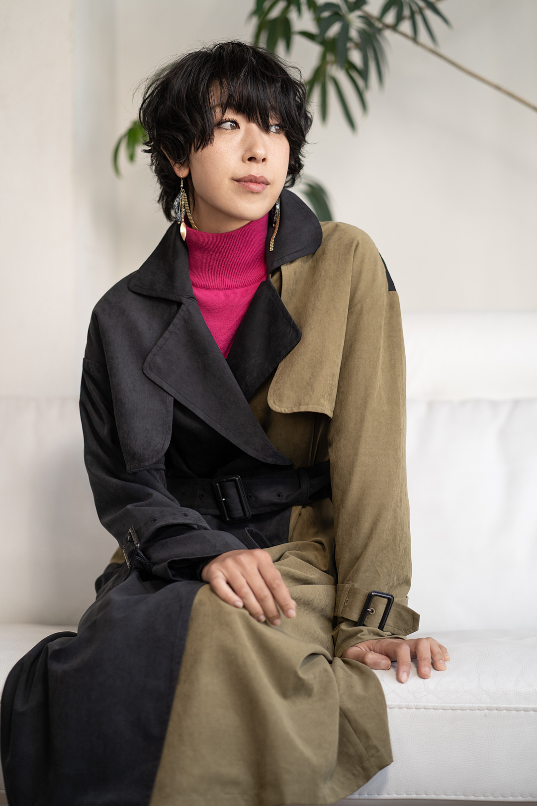 OSMOSIS オズモーシス ピーチスキンバイカラートレンチコート 786006  