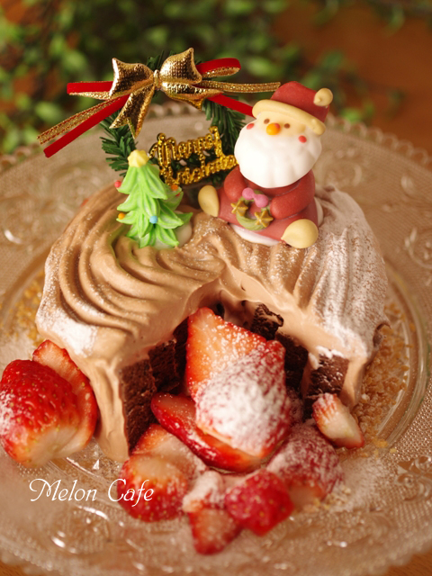 切り株チョコの簡単クリスマスケーキ00