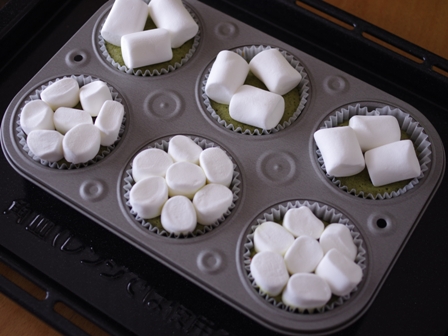 簡単ホットケーキミックスで作るスモアと抹茶のお月見ケーキ06