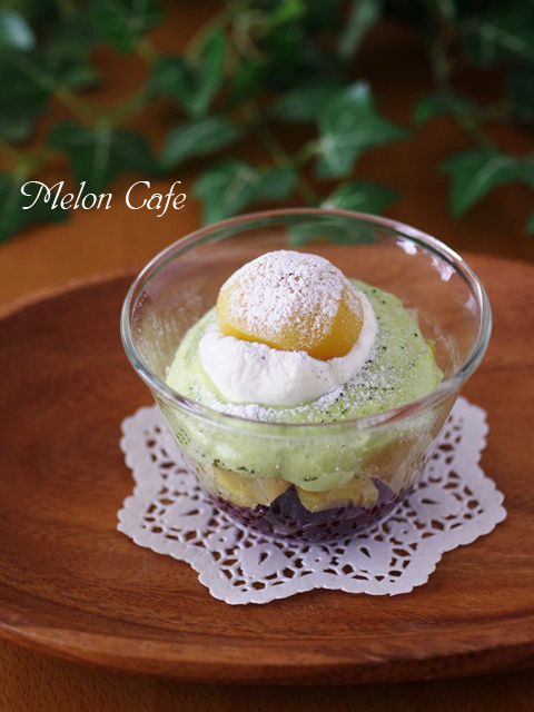 キリクリームチーズポーションで作る抹茶と栗のグラスティラミス