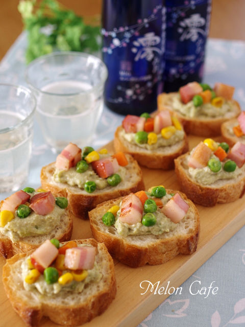おつまみレシピ豆腐みその彩りカナッペ