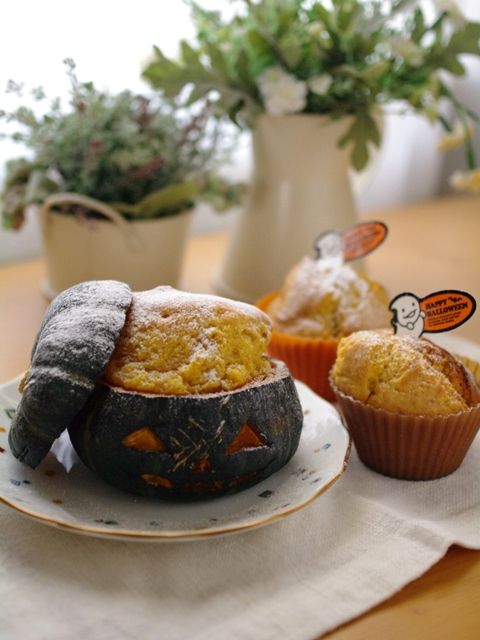 ジャックオランタンのケーキとかぼちゃのカップケーキ