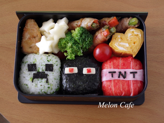 マインクラフト Minecraft のキャラ弁当とブラックハヤテ号おにぎり 運動会のお弁当 めろんカフェ Powered By ライブドアブログ