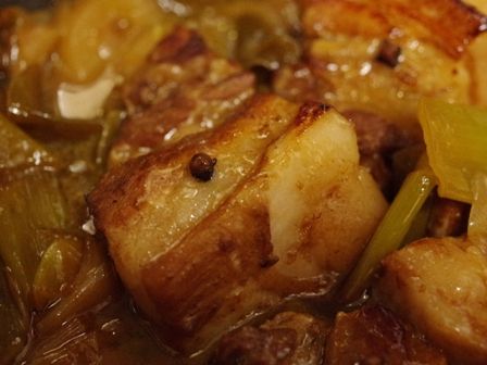 根野菜と豚肉ブロックでオレンジ豚煮05