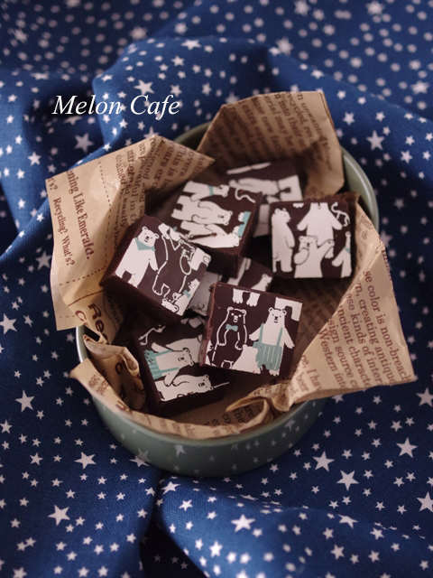 転写シートのチョコレートおやつ