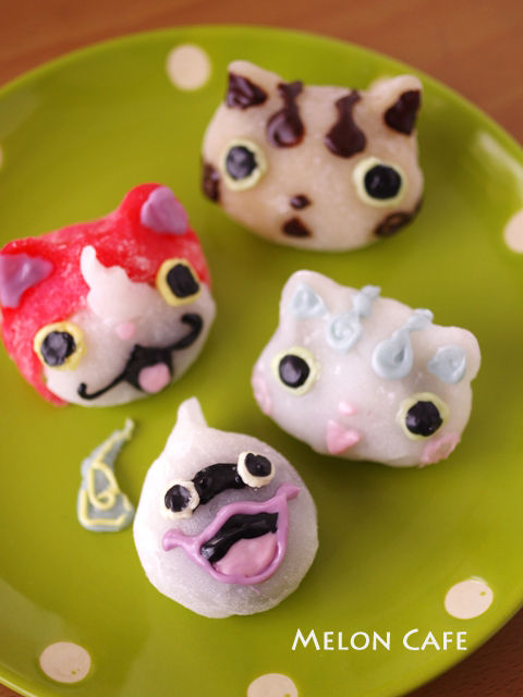 妖怪ウォッチの和菓子レンジでつくる簡単おやつキャラデコ餅