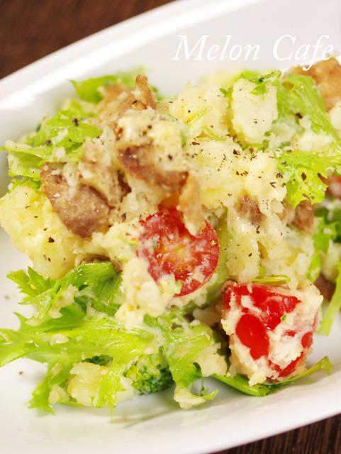 肉入りポテトサラダ 簡単がっつり野菜と肉おかず めろんカフェ Powered By ライブドアブログ