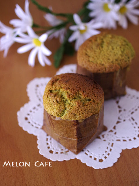 マロンペーストでつくる抹茶のカップケーキ