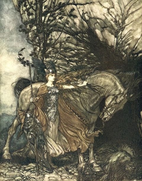 Arthur Rackham 1910 Brunnhilde