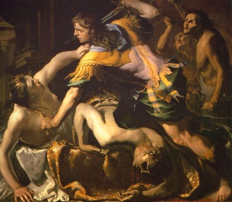 Orestes mata a Clitemnestra 1654 de Bernardino Mei