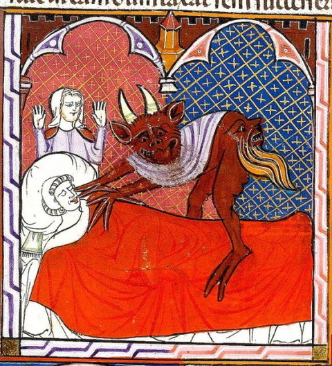 Devil and deadman. England c 1320-30