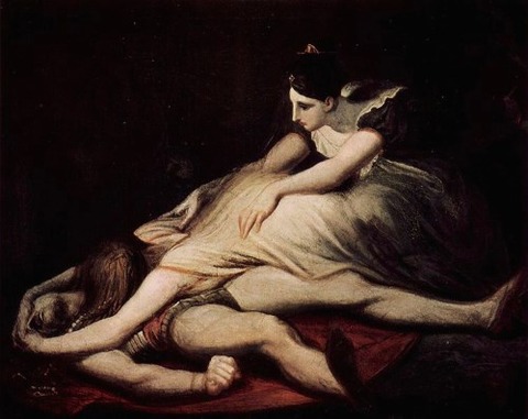 Johann Füssli Kriemhild wirft sich auf den toten Siegfried 1817