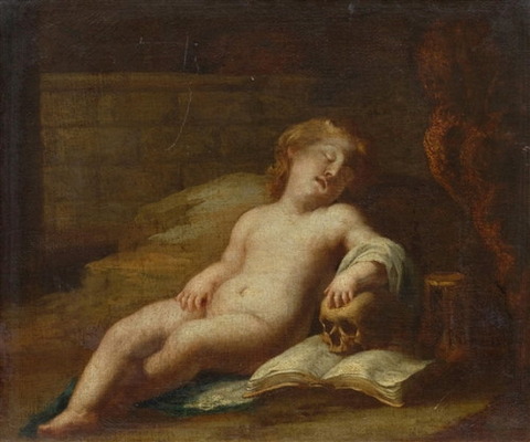 Bolognese School, 17th Sleeping putto