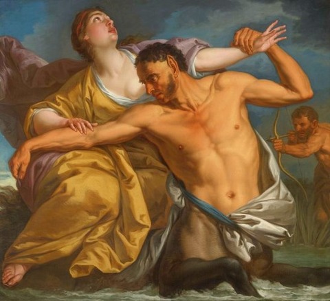 Italian School 18th THE SLAYING OF NESSUS BY HERCULES
