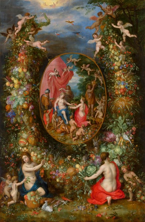 Cybele and Seasons in a Garland of Fruit 1618 Jan Bruegel Elder