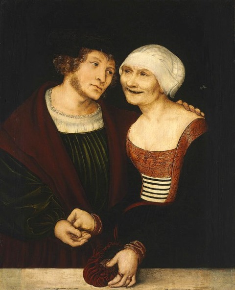 Amorous Old Woman Young Man by Lucas Cranach the Elder 1520-22