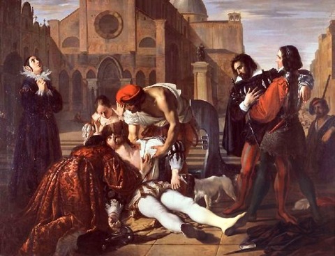 Giuseppe Bezzuoli - Lorenzino de' Medici assassinato 1840