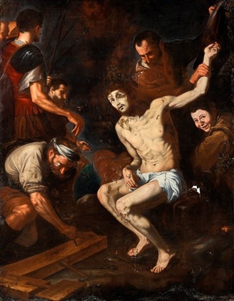 preparation for the crucifixion italian school-neapolitan 1620