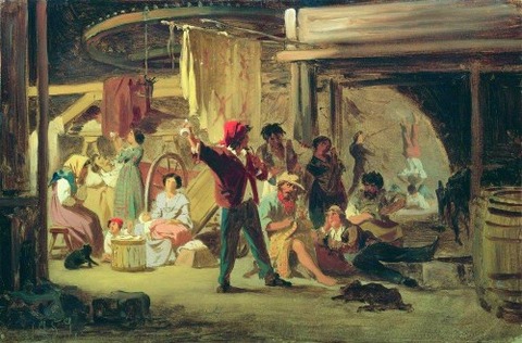 Backstage of the circus, 1859 - Fyodor Bronnikov