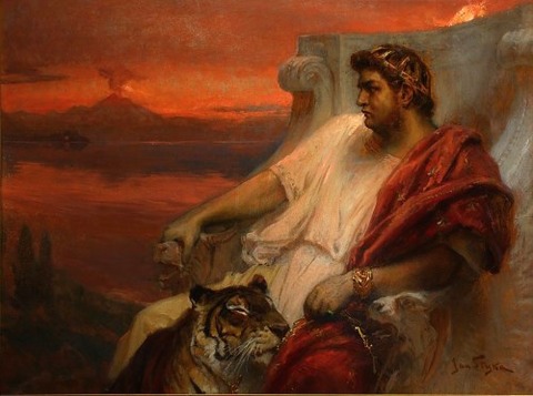Jan Styka - Nero at Baiae イタリアのバイアエ 1900