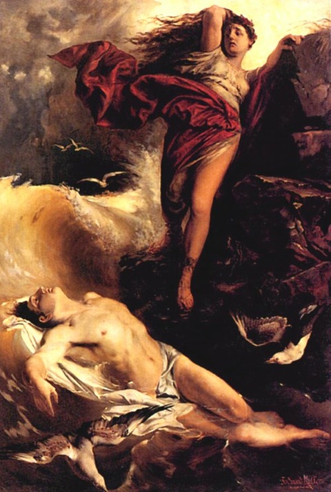 Hero Finds Leander by Ferdinand Keller