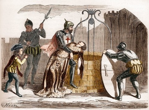 Gilles de Rais disposing of a woman’s corpse
