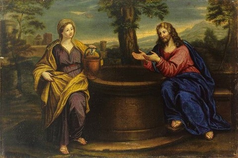 Christus und die Samariterin am Brunnen anonymous 18th