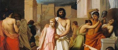ギリシャ悲劇オイディプスの絵画15点。父を殺してスフィンクスを倒し、母を娶った王