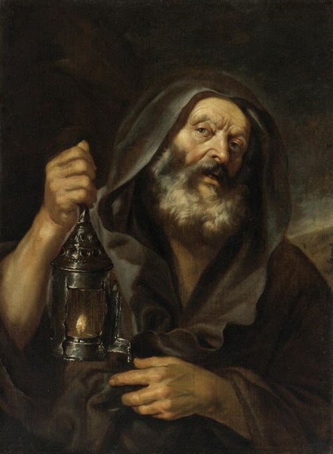 Diogenes lantern search honest 17th attributed to Mattia Preti