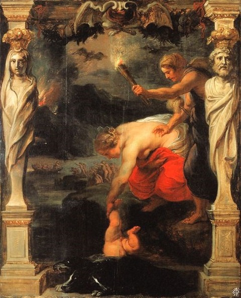 Thetis dipping Achilles River Styx by Reubens