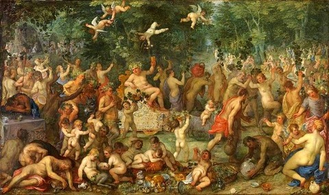 Jan Brueghel d. Ä. mit Hendrik van Balen - Bacchanal 1610
