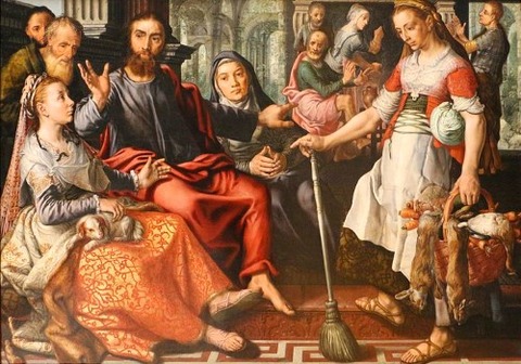 Pieter aertsen, gesù in casa di marta e maria, 1559